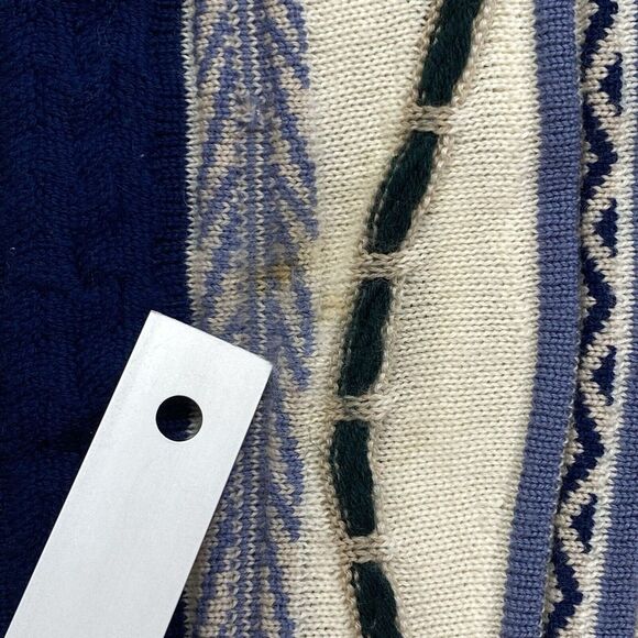 Torallie Australia Mens XL Pure Merino Wool Fair Isle Striped Crew Neck Sweater - Picture 2 of 9